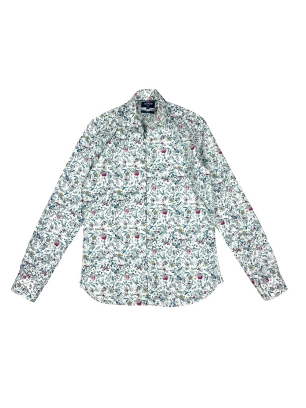 TM Lewin Floral Print Long Sleeve Button Up Dress Shirt